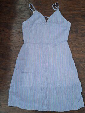 NWOT Striped Dress Spaghetti Straps Blue, Red and White Size L